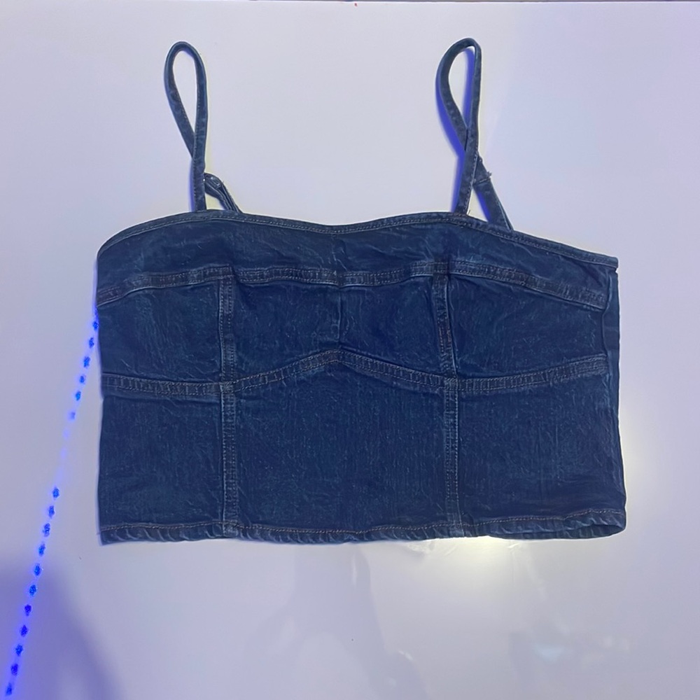 Denim crop top.  size: medium color:blue. Elastic around the back. Barely used.